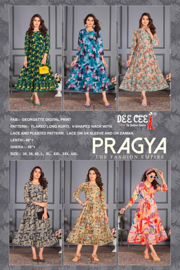 Deecee Pragya Big Size Georgette Designer Kurti Collection